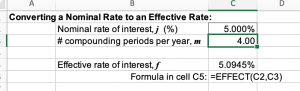 effective rate formula in excel