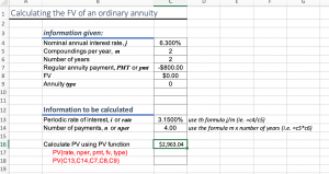 spreadsheet PV of ordinary annuity