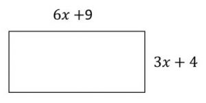 Rectangle with sides 6x+9 and 3x+4