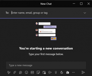 screenshot of a new chat window