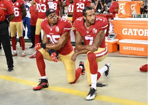 ColorOfChange on X: You can't say as a league that you support the  players & the protest & then blackball the players that started the  protest. @Kaepernick7 & @E_Reid35 decided to #TakeaKnee